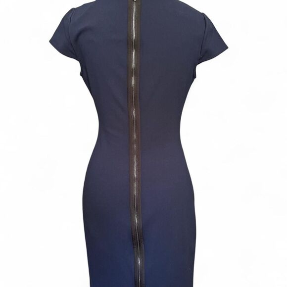 Women's Navy Kenneth Cole New York Zip Up Mock Wrap Dress - Picture 2 of 8